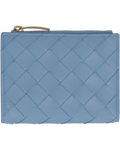 Bottega Veneta Bi-fold Zipped Wallet - Blue