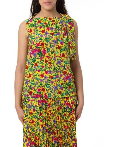 Weekend by Maxmara All-over Floral Printed Sleeveless Top - Green