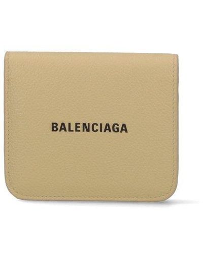 Balenciaga Cash Flap Cardholder - Natural