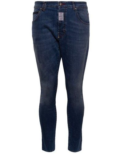 Philipp Plein Low Rise Skinny Jeans - Blue