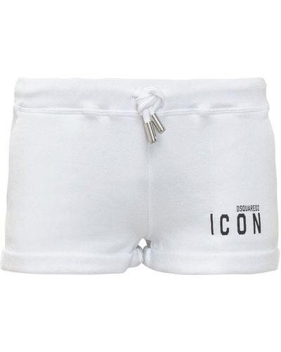DSquared² Icon Logo Printed Shorts - White