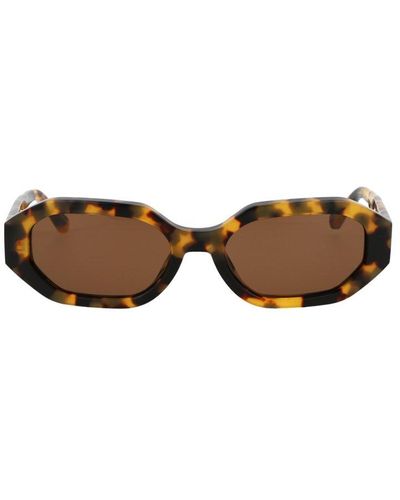 Linda Farrow X The Attico Irene Oval Frame Sunglasses - Brown