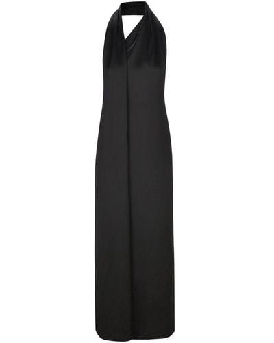 Loewe Satin Scarf Dress - Black