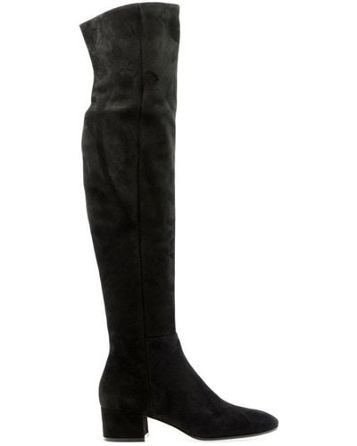 Gianvito Rossi Rounded-toe Knee-high Boots - Black