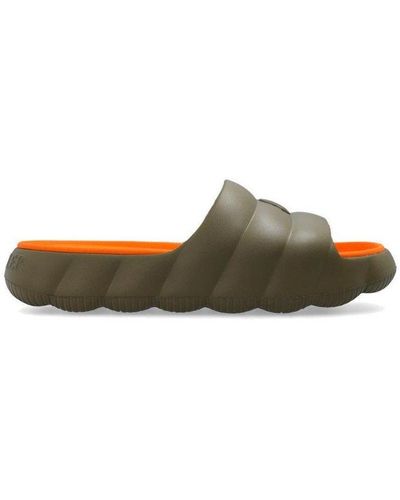 Moncler Orange And Military Green Lilo Slides