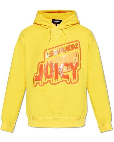 DSquared² Printed Hoodie, - Yellow
