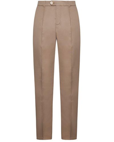 Brunello Cucinelli Pleated Tailored Trousers - Natural