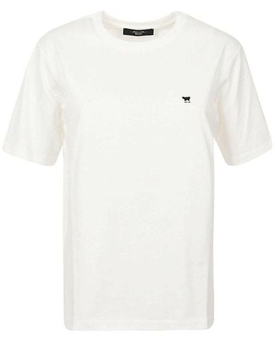 Weekend by Maxmara Logo Embroidered Crewneck T-shirt - White