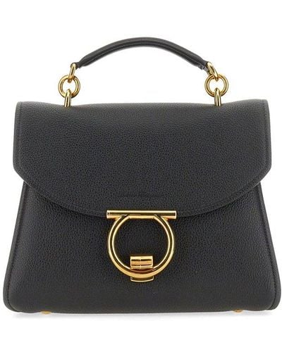 Ferragamo Mini Hooks Handbag - Black