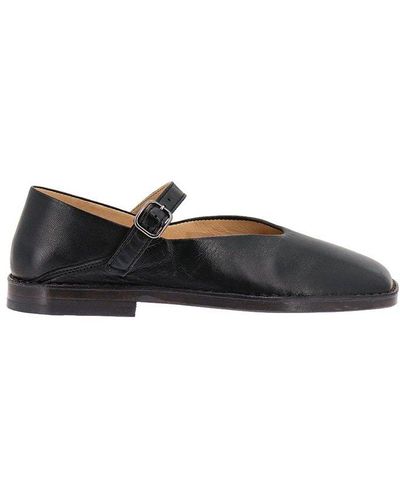 Lemaire Buckled Square Toe Shoes - Black