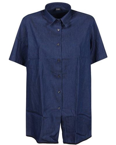 Fay Short Sleeved Shirt - Blue