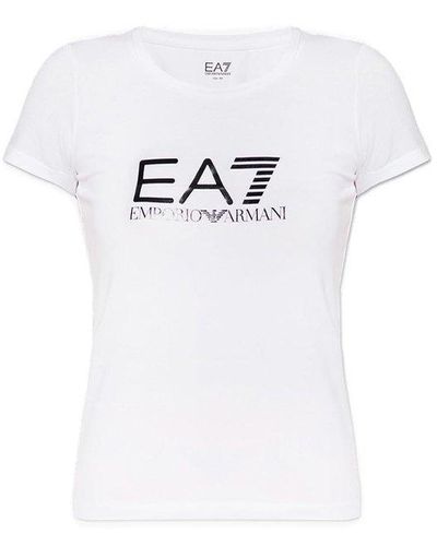 EA7 Logo-printed Crewneck T-shirt - White