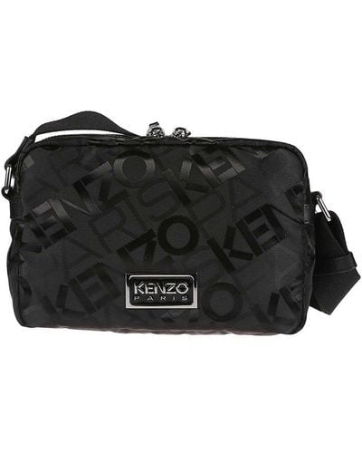 KENZO Gram Zip-up Shoulder Bag - Black