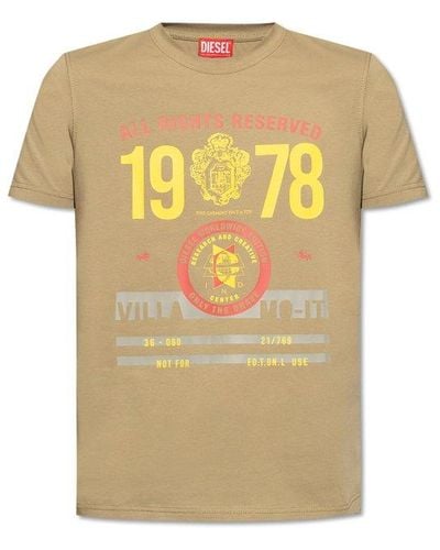 DIESEL 't-diegor-k73' T-shirt With Print, - Yellow