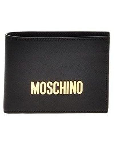 Moschino Logo Plaque Bifold Wallet - Black