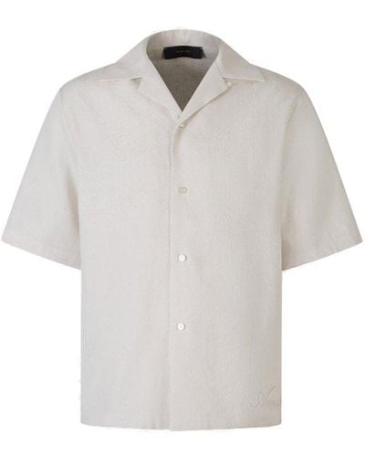 Amiri Logo Embroidered Short-sleeved Shirt - White