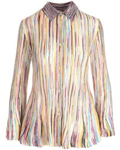 Missoni Striped Button-up Shirt - Natural