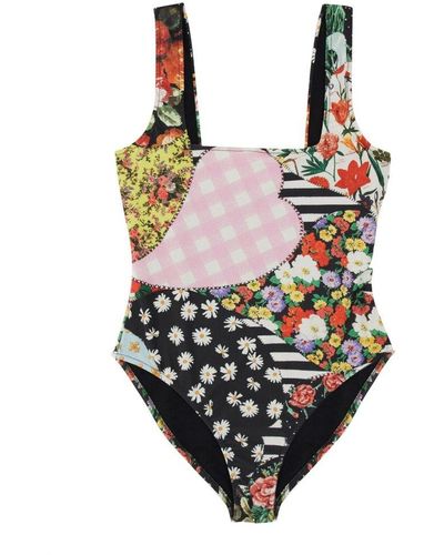 Moschino Jeans Patchwork Printed Swimsuit - Multicolour