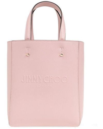 Jimmy Choo Logo Debossed Tote Bag - Pink