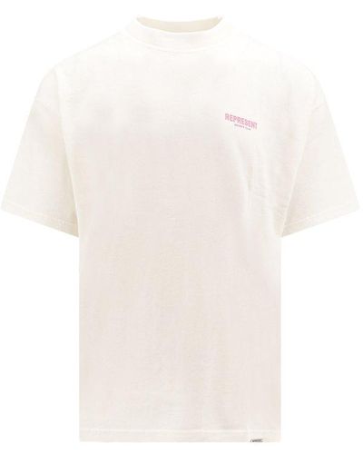 Represent Owners Club Logo Printed Crewneck T-shirt - White