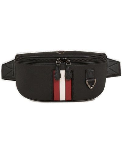 Bally Striped Zip-up Belt Bag - Black