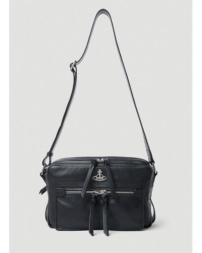 Vivienne Westwood Jerry Leather Satchel Crossbody Bag - Black