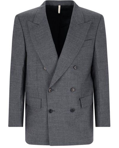 sunflower Double-breasted Long Sleeved Blazer - Gray