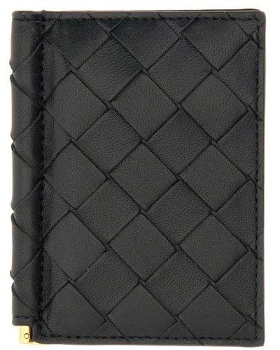 Bottega Veneta Intrecciato Flap Card Case - Black
