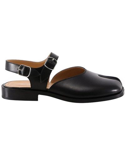 Maison Margiela Tabi Buckled Flat Shoes - Black