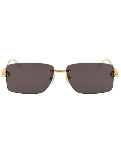 Bottega Veneta Rectangle-frame Rimless Sunglasses - Metallic