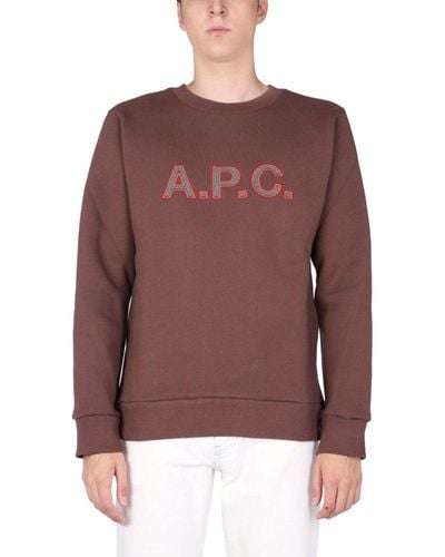 A.P.C. Weatshirt With Embroidered Logo - Multicolour