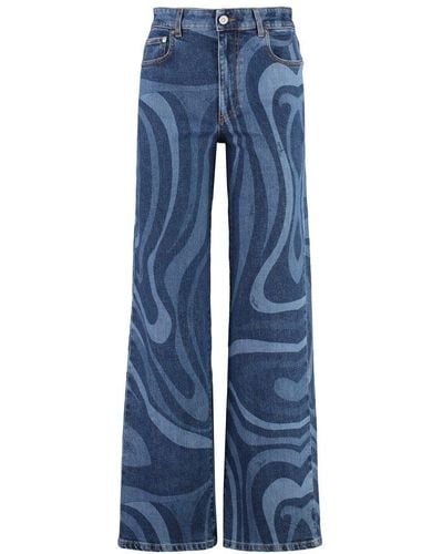 Emilio Pucci Wide Leg Jeans - Blue