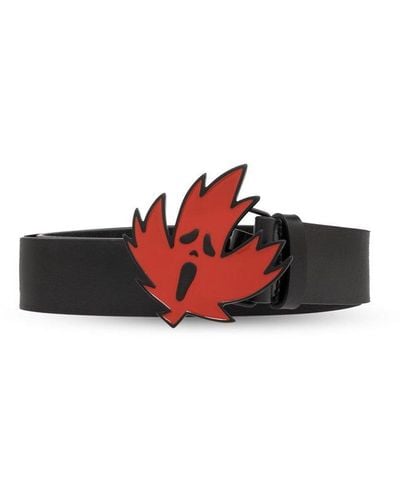 DSquared² Leaf-shaped Buckle Belt - Red