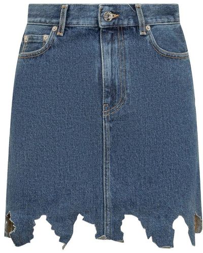 JW Anderson Lasercut Denim Mini Skirt - Blue