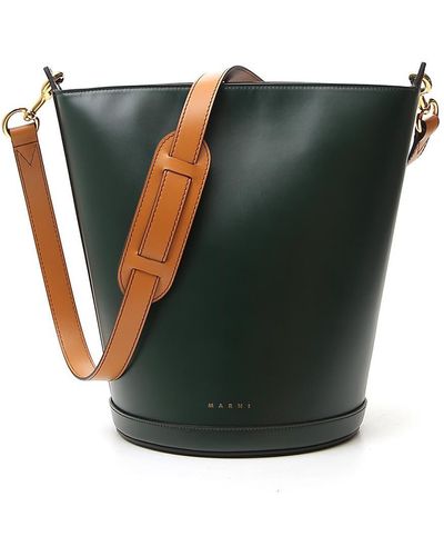 Marni Structured Bucket Bag - Green