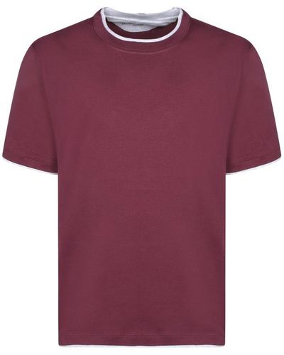 Brunello Cucinelli Contrasting Edges T-Shirt - Purple