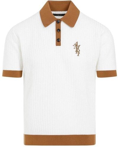 Amiri Polo Shirt With Contrasting Edges And Embroidered Logo - White