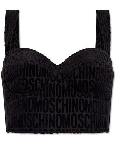 Moschino Cropped Tank Top - Black
