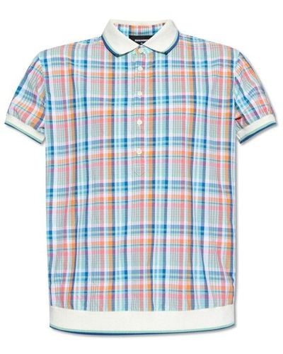 DSquared² Checked Short-sleeved Polo Shirt - Blue