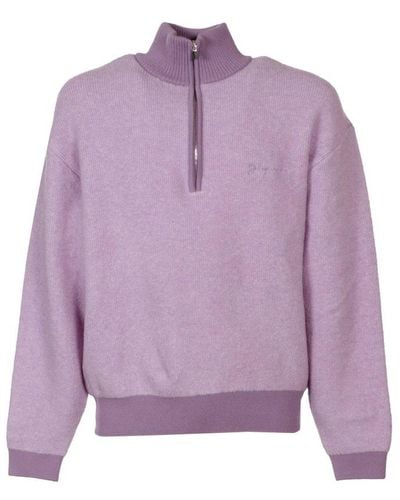 Jacquemus La Maille Berger Zip Collar Sweater - Purple