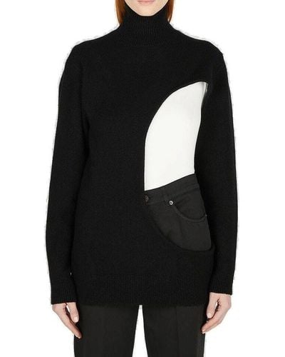 The Row Cut Out Detailed Erica Turtleneck Top - Black