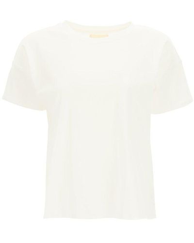 Loulou Studio Basic T-shirt With Logo Embroidery - White