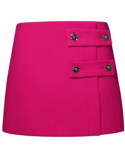 Versace Fuchsia Silk Blend Miniskirt - Pink