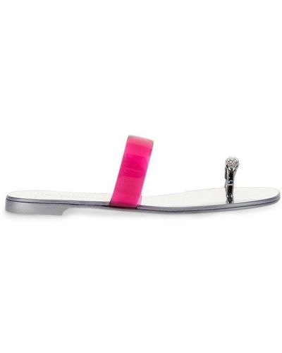 Giuseppe Zanotti Ring Plexi Slip-on Sandals - Pink