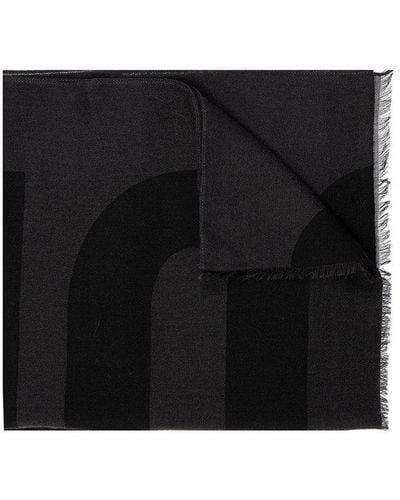 Moschino Scarf With Logo - Black
