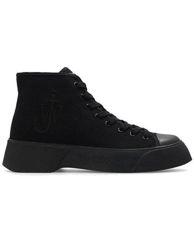 JW Anderson Logo Embroidered High-top Sneakers - Black