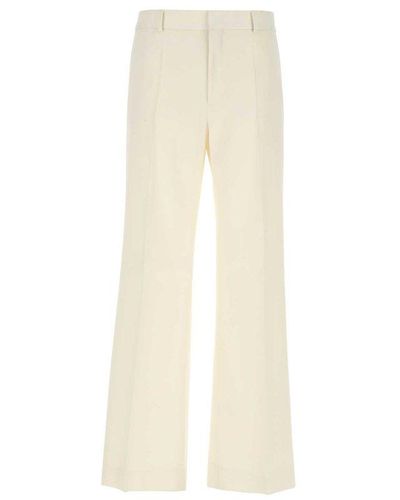 Valentino Ivory Wool Wide-leg Pant - White
