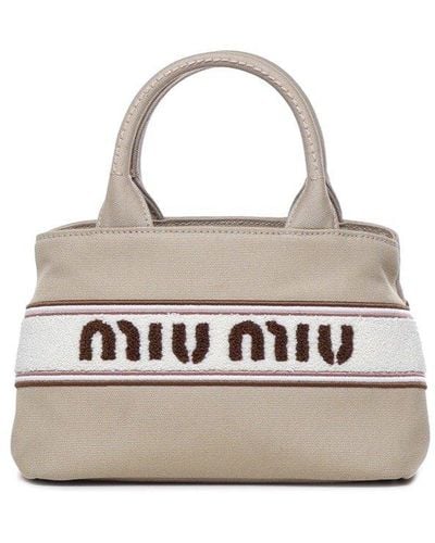 Miu Miu - Soft Calf Front Pocket Top Handle Bag Bianco