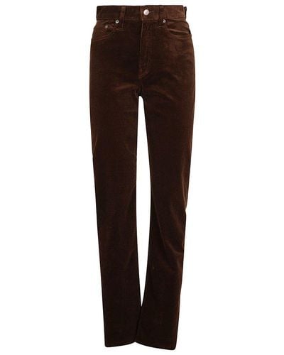 Ralph Lauren Button Detailed Straight Leg Pants - Brown