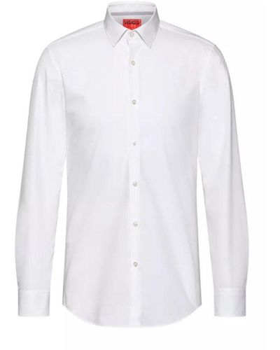 HUGO Buttoned Long-sleeved Shirt - White